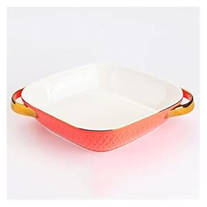 Bakeware Baking Dish Europe Style Baking Pan Golden Side Baking Tray High Temperature Resistance Meat Fruit Salad Plate Kitchen Bableware Baking Pan (Color : B) (B N) (C N)
