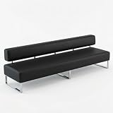 MINGRUIYU PU Leather Reception Bench Sofa, Modular Waiting Room Seating with Backrest, Commercial Lobby Couch for Hotel Bank Office Salon Training Center Lounge