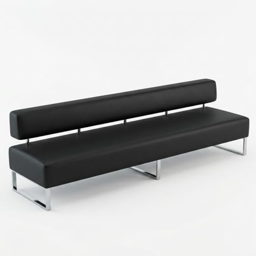 PU Leather Lobby Bench with Backrest