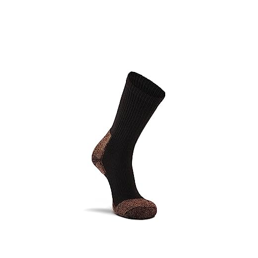 FoxRiver Steel Toe Crew Cut Work Socks for Men and Women 2 Pack Heavyweight Boot Socks with Moisture Wicking Fabric - Black - Large, (6510)
