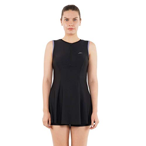 Image of Speedo Women's Endurance 10 Closedback Swimdress - Black & Oxid Grey