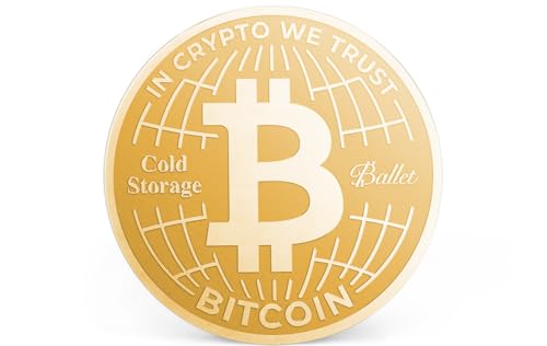 Ballet Cold Storage Coin for Bitcoin (BTC), 24K Gold-Plated, Non-Electronic Physical Crypto Wallet Coin, No Seed Phrase, No Password/PIN, Use with Ballet Crypo App, Offline Long-Term Holding