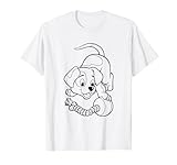 Puppy T-Shirt Kids Dog Playing Coloring Book Tee