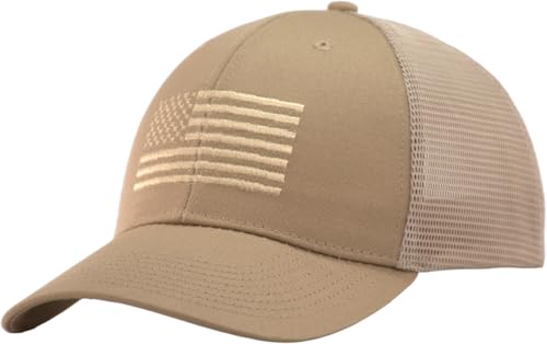 Image of TSSGBL USA Flag Trucker Hat - OSFM & XXL Big Head Fit, Adjustable Mesh Snapback American Patriotic Baseball Cap
