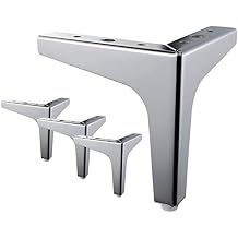 OOCCO 17.5c Furniture Legs, La Vane Set of 4 odern etal Diaond Triangle Furniture Feet DIY Replaceent Chro for Cabinet Cupboard Sofa Couch Chair Ottoan Color Chro, Size 5.31"/13.5c