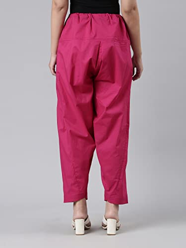Image of GO COLORS Soft Cotton Salwar for Women | Relaxed Fit, Mid Rise, Ankle Length, Drawstrings
