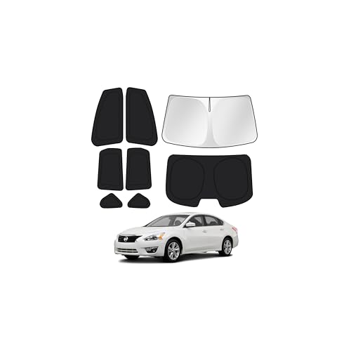 Image of Canvcle Window Shades for 2013-2018 Nissan Altima Accessories Windshield Sun Shade Side Rear Window Covers Sunshade Sun Visor Shield Privacy Protection for Camping Keep Vehicle Cool Black 8PCS