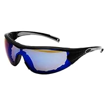 Gateway Safety 21GB9F Swap Wraparound Hybrid Eye Safety Glasses/Goggles, Blue Mirror Anti-Fog Lens, Black Frame with Foam Edge
