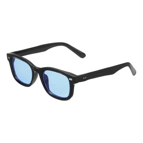 Image of sourcing map Square Polarized Sunglasses Trendy Retro Sun Glasses for Women and Men, Black(Blue Lens)