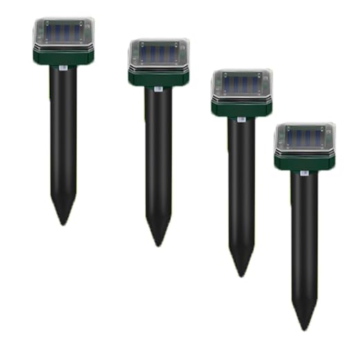 Lot de 4 Répulsifs Solaires Anti-Taupes, Répulsif Ultrasons à Anti Taupes, Répulsif Contre Les Taupes, Efficace Contre Les Contre Taupes, Campagnols,...