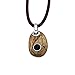 Anhänger Holzkiesel oval aus echtem Treibholz – Unikat | Lavasand - klein | Fassung aus 925 Sterling Silber | Charm P3131