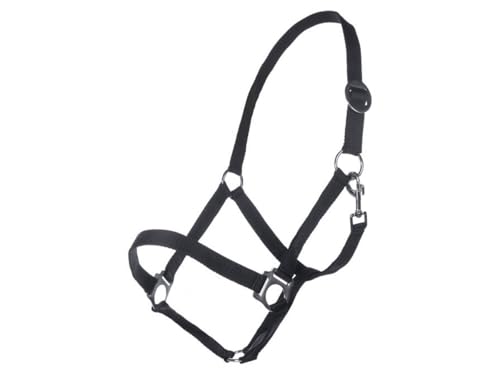 Licol noir HKM Classic haute résistance pour cheval pur-sang