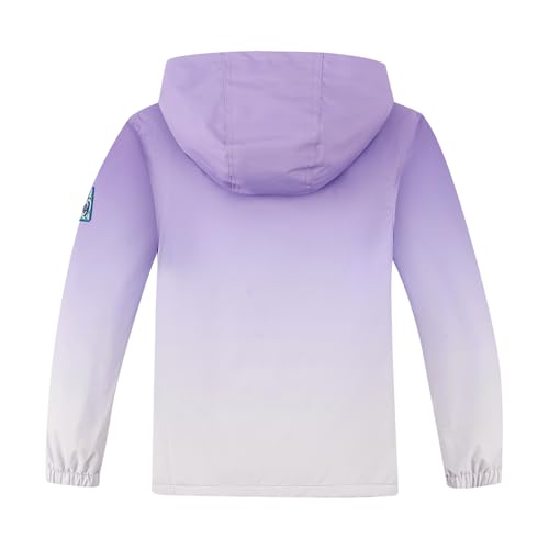 Image of MGEOY Boys Girls Rain Jacket Lightweight Waterproof Hooded Fleece Lined Raincoat Windbreakers for Kids