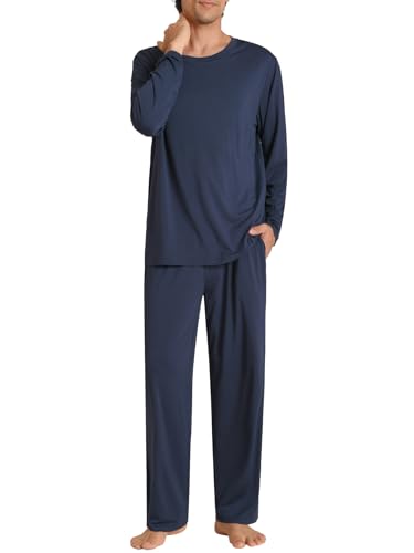 Latuza Men's Long Sleeve Pajamas Top and Pants Lounge Set with Pockets2