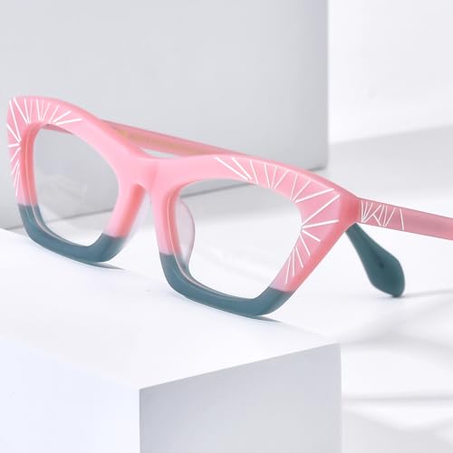 Image of HEPIDEM Multicolor Acetate Glasses Frame Women Cat Eye Eyeglasses Men Optical Spectacles 9291
