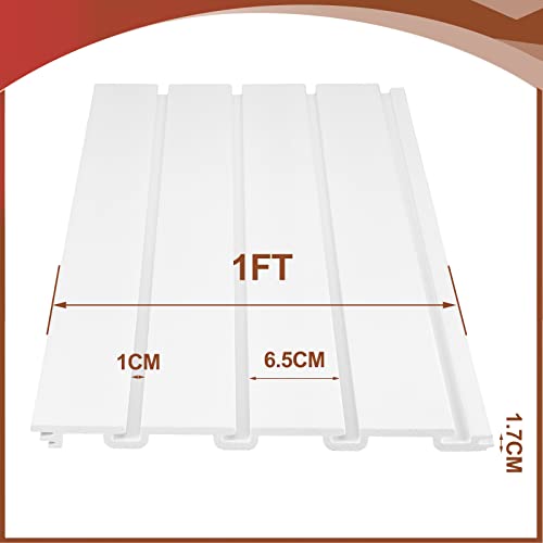 2 Pcs Slatted Wall Organizer 3 X 1 Ft Pvc Slatted Wall Panels Garage Wall And Home Organizer Storage System Interlocking Slatted Wall Panels For Garage Wall Storage (White) #TOP2