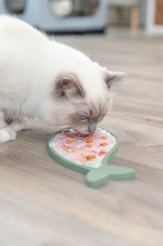 Trixie - Lick'n'Snack Tischdecke für Katzen, Lametablett aus Silikon, 28 cm, rutschfest, blau, spülmaschinenfest und gefriergeeignet