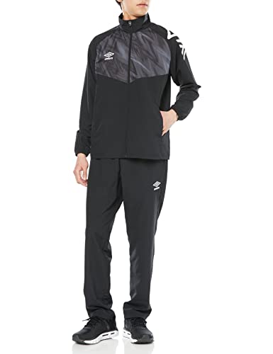 [アンブロ] ウインドブレーカー 上下セット ピステ サッカー フットサル 吸汗速乾 ストレッチ メンズ 男女兼用 BLK L