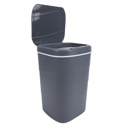 Yechiry Bote de Basura con Sensor de Movimiento de 18 L, Bote de Basura sin Contacto Impermeable IPX5 con Anillo de Presión Luminoso Azul, de Automático Inteligente para Dormitorio, Baño, Cocina,