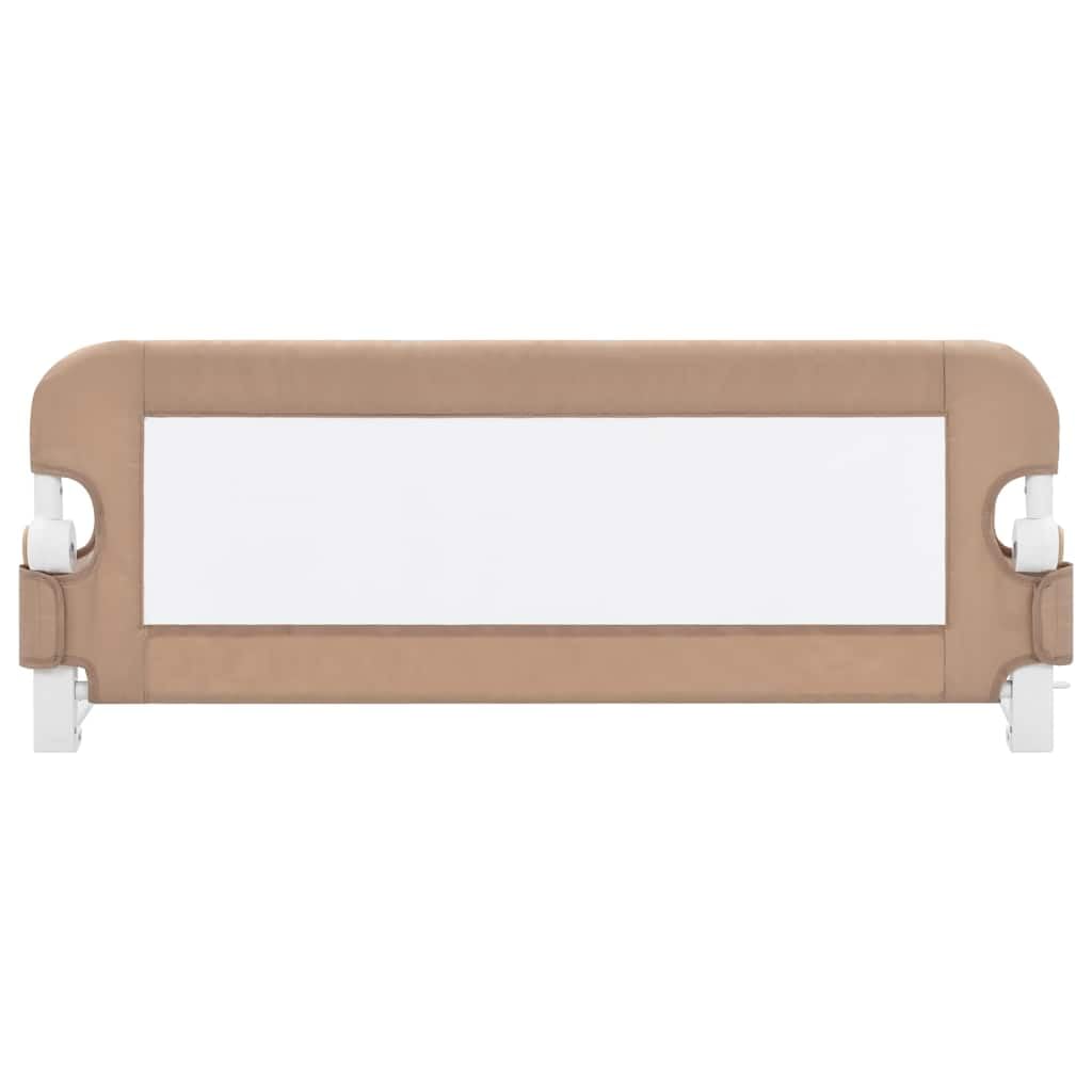Kleinkind-Bettschutzgitter Taupe klappbar 102x42 cm aus Polyester, höhenverstellbar mit atmungsaktivem Netzgewebe für Kinderbett und Elternbett, ideal als Rausfallschutz und Absturzsicherung