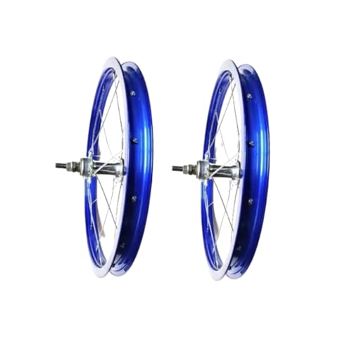 Par de Rodas bicicleta aro 16 infantil Azul S/Catraca (Montada).