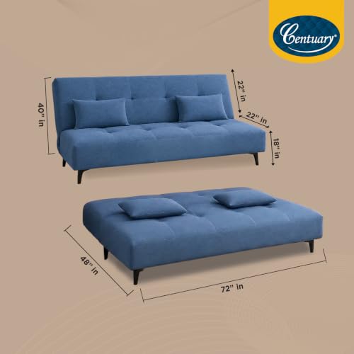 Image of Centuary EasyFlip Sofa Cum Bed, 3-in-1 Sofa,Recliner & Double Bed,Blue Dusk