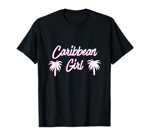 Caribbean Girl Chemise, T-shirt rose et blanc T-Shirt