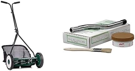 American Lawn Mower Company 18-Inch 5-Blade Walk Behind Reel Lawn Mower with Grass Catcher & Sharpening Kit Bundle