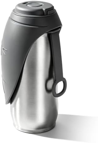 Petace Hundetrinkflasche für unterwegs, 750 ml, Edelstahl, Auslaufsicher | Faltbarer Silikonnapf, 304 Edelstahl, BPA-frei, Spülmaschinenfest, für alle Hunde