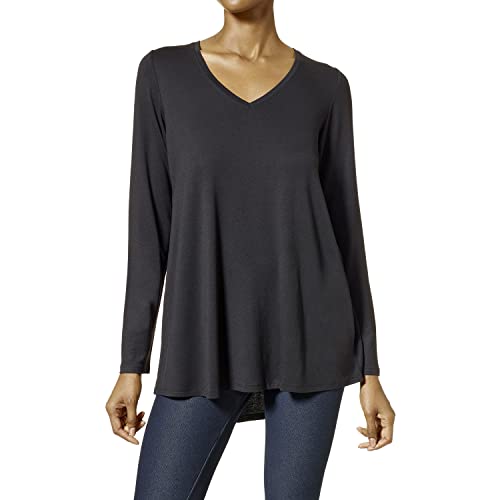 Hue Women's Perfect Legging Tunic Tee, Black – Long Sleeve, X-Large #TOP16