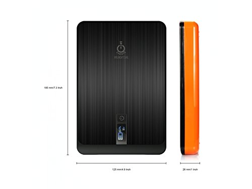 Intocircuit Power Monster 32000 Mah Portable Charger External Battery Pack, 3-port Ouput & Smart LCD Display for Laptop, Tablet and Smartphone, Us/eu/uk Plug Included - Black&orange