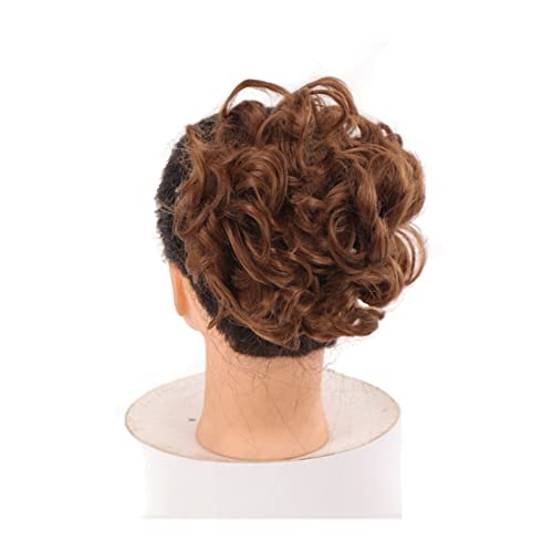 Krótka niechlujna kręcona beczka przedłużenie kok włosów syntetyczne updo treski grzebień do włosów klips do kucyka Scrunchie Chignon Taca Kucyk Treska dla kobiet (kolor : T1B/27)