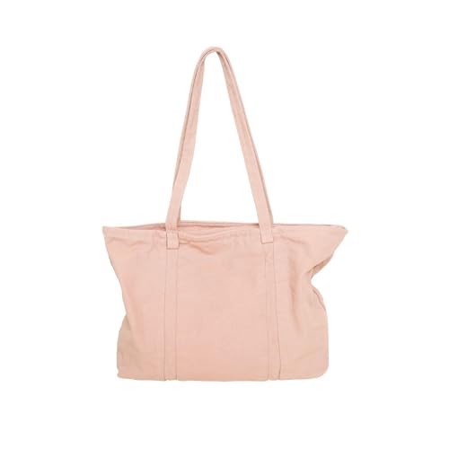 Image of Cotton Tote Handbag Women Canvas Crossbody Beach Bag Hobo Shoulder Tote Bag with 3 External Pocket,Zipper Closure