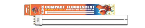 Coralife 05473 Straight Pin Compact Fluorescent Lamp, 36-Watt, 10K