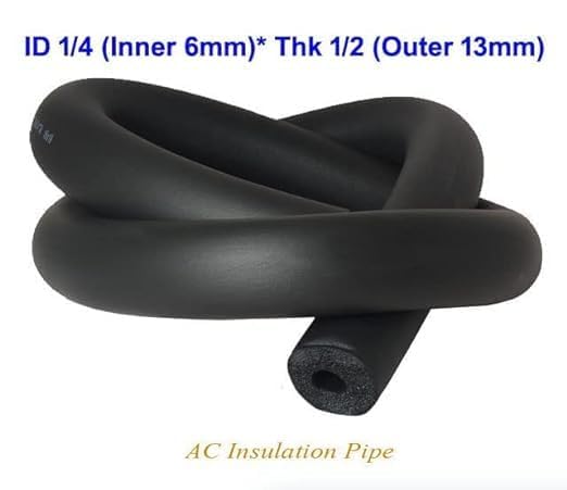 Image of Spinxx 1 /4 ID inch X 1 /2 THK inch Pipe Insulation Foam Tubing, Air Conditioner Heat Insulation Tube, Polyethylene Foam Tube Closed Cell Retardant (Size : 6 mm ID X 13 mm THK) Pack of 8
