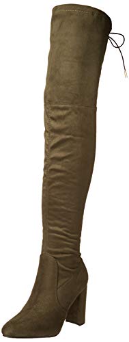 Yoki-Daisy-26 Women's Suede Knee High Boot With Side Zipper, Olive, 7 M Us #TOP12