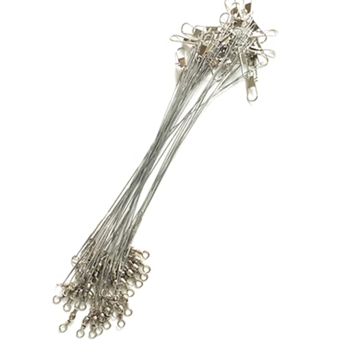 Wire Traces Fishing Leader with Swivels Fishing Line Steel Wire with Swivels Buckled Fishing Line for Lures Baits Hook Fishing Leader Set