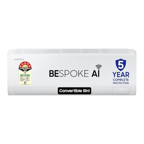 Samsung 1.5 Ton 5 Star AI Inverter Smart Split AC (WiFi, Energy Saving, Voice Control, Powerful Cooling, Copper, Digital Inverter, 4 Way swing, 5 Step...