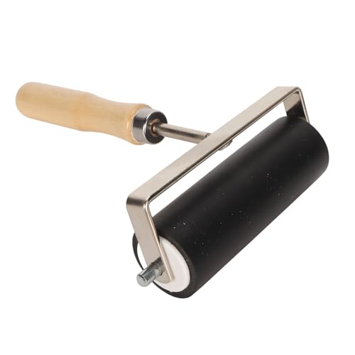 Rubber Brayer Roller, 5 Inch Hard Rubber Roller for Printmaking, Art Craft Roller Brayer Roller for Printmaking Brayer Tool, Print, Ink, Stamping Tool (Black)