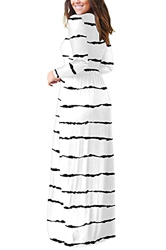 Image of EUOVMY Women's Long Sleeve Loose Maxi Dresses Casual Long Dresses with Pockets