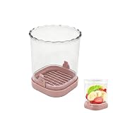Zhcwldmi Obstschneider Mehrfarbig, Erdbeerschneider, Obstschneider mit Behälter, Bananenschneider, Obstschneider Becher, Erdbeer Schneider (Rosa)