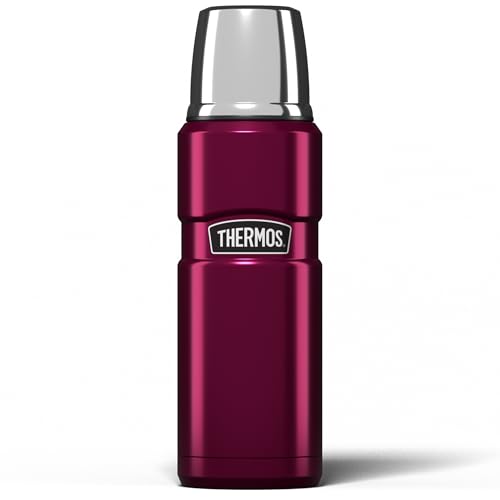 Thermos Stainless King 470ml Multi- Purpose Thermos Flask - Original-Style Flask can be Used as Travel Mug or Insulated Water Bottle for Daily Commute & Weekend Adventures – Raspberry
