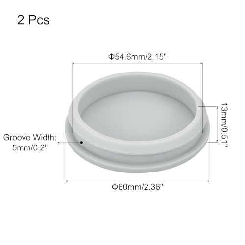Image of MECCANIXITY 2pcs Silicone Snap in Locking Hole Plugs,54.6mm /2.1 Inch Mounting Diameter Narrow Groove Width 5mm Panel Seal Cover Round for Kitchen Bulkheads Waterproof Sealing Plugs Grey
