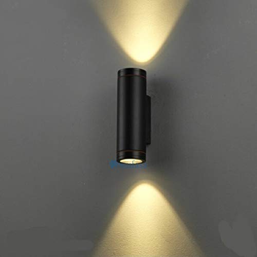 Image of Mufasa 18 Watts Up-Down Outdoor Cylinder LED Bulkhead Waterproof IP65 Exterior Wall Step Light Fixture 9 X 2 Watts (Warm White,Aluminium)