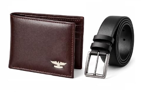 Image of Wallet Belt Combo | Bi-Fold with Multiple Card Slots | PU Material | PU Leather Belt | Gift Set