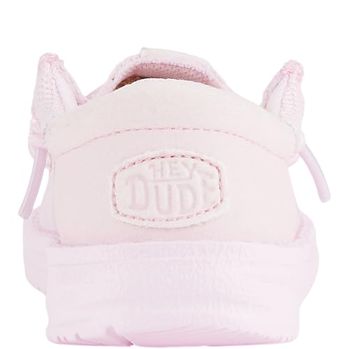 Image of HEYDUDE Unisex Toddler Wally Funk Mono Slip On Shoe, Light Pink Size 7 | Lightweight Textile Loafer with Elastic Laces & Foam Insole