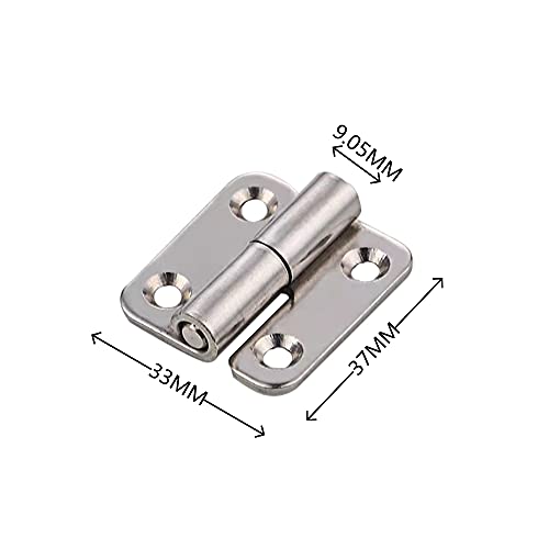 4 Pcs Small Slip Joint Flag Hinges 304 Stainless Steel Lift Off Hinges Detachable Door Hinges For Left Handed Lid Door Wooden Boxes Kitchen Cupboard Cabinet #TOP1