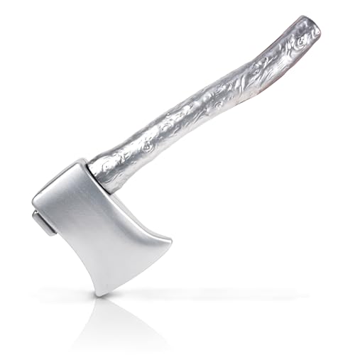 Hoappa Hache en plastique pour costume d'Halloween, 41 cm, fausse hache accrocheuse argentée pour déguisement