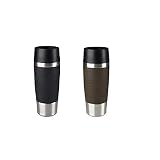 Emsa Standard-Design Travel Mugs, schwarz/braun, 2 x 360ml