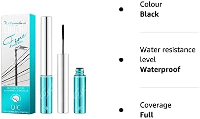 Waterproof Mascara for Fine Short Eyelash, Washable Voluminous Eyelash Mascara Intense Lengthening Mascara for Women, Black (0.1 fl. Oz)